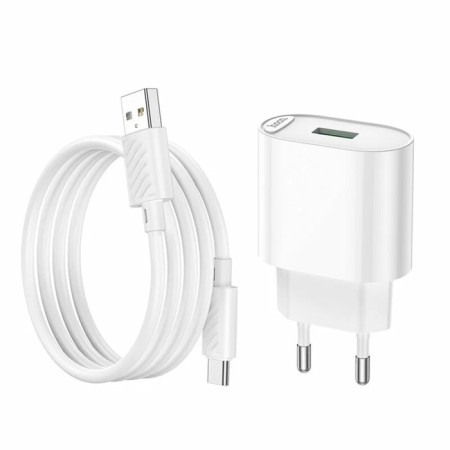 Network charger Hoco C109A, 1 USB, 18 W, QC, Micro USB cable - USB, 1 m, white-3