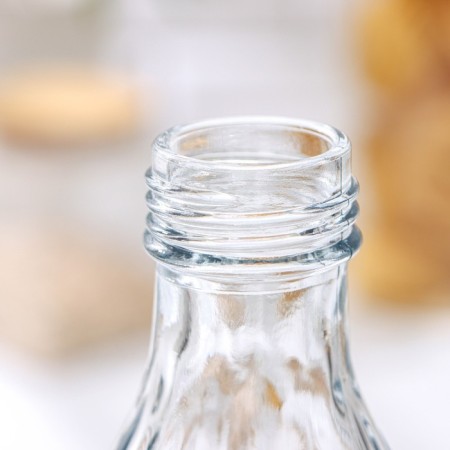 Glass bottle for sauces and oils with a metallic lid "Romb", 1 l, 9.5 × 25.5 cm-2