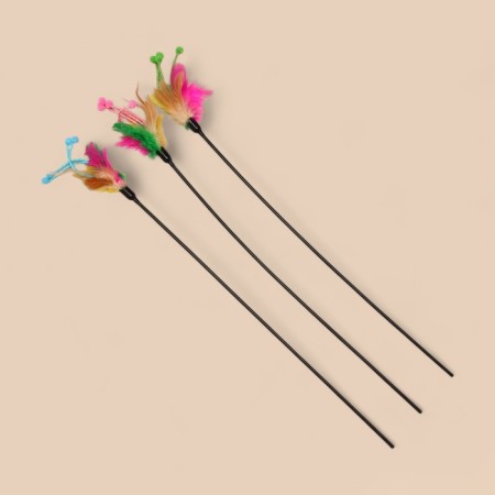 Teaser with feathers and antennae, 50 cm, mix of flowers-2