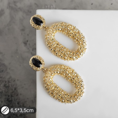 Emall Emall "Caribbean" oval, black color in gold