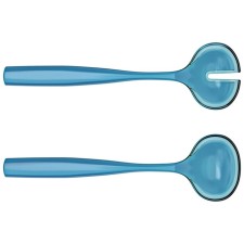 A set of cutlery for the Guzzini Dolcevita salad, 2 items, the color is turquoise