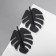 Monster metal earrings leaf, black color