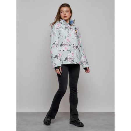 Ski jacket female, size 42, turquoise color-15