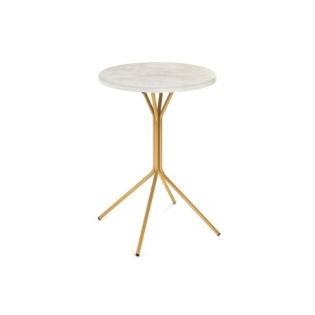 Journal table, 410x410x515, gold/concrete Hafit