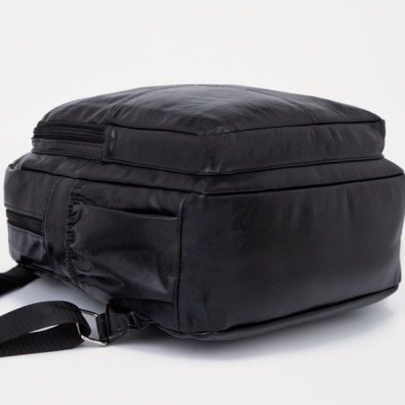 Women's backpack made of artificial leather with lightning, black color-3