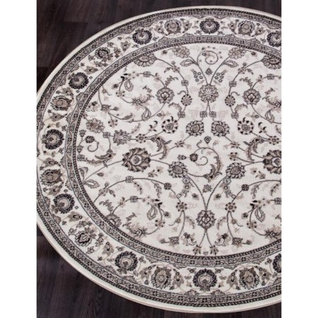 Round Merinos Valencia Deluxe, size 150x150 cm, color Cream-Brown-1