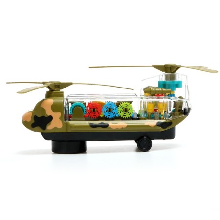 Helicopter "gears", works on batteries, light and sound, color mix-1