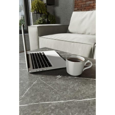 Journal table "Over", 670 × 670 × 400 mm, metal, MDF, color black marble-2