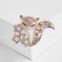 Fox brooch in flowers, white color in gold
