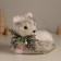 Decor "White Fox in Beads" 15x17x13 cm