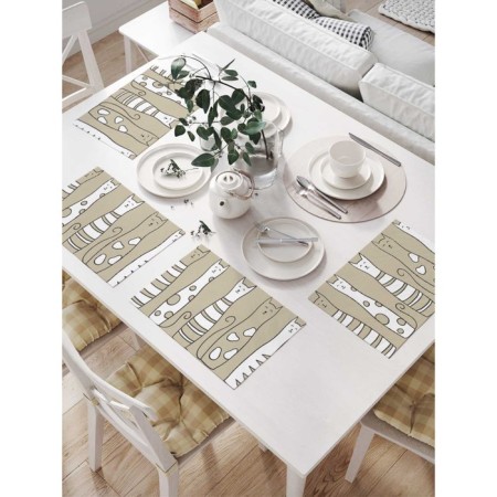 A set of napkins for setting the table "Good cats", rectangular, size 32x46 cm, 4 pcs