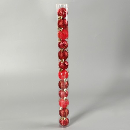 Set of balls plastic D-4 cm, 12 pcs "Melody" crack, red-1