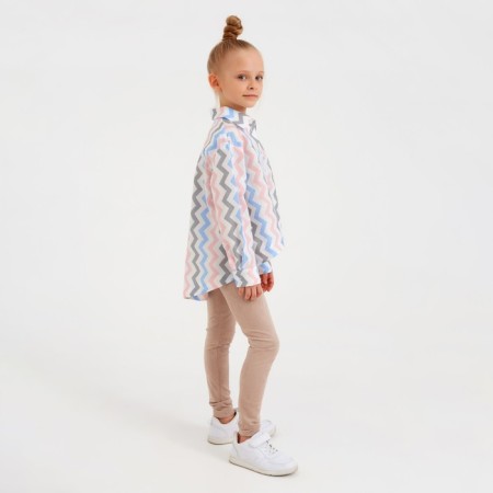 Рубашка для девочки MINAKU: Cotton Collection цвет белый, рост 122-1