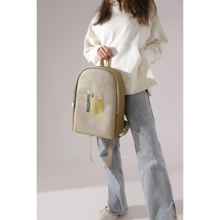Backpack School Textile Mood, 25x13x37 cm, beige color-8