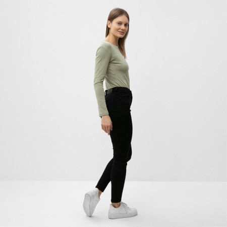 Jeans insulated female, black color, size 33 (48/50)-2