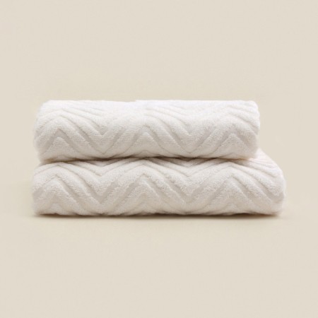 Trure -colored towel SL Home: Geometry "Blanc de Blanc" 50x90 cm, 83% cotton, 17% linen, 500 g/m2