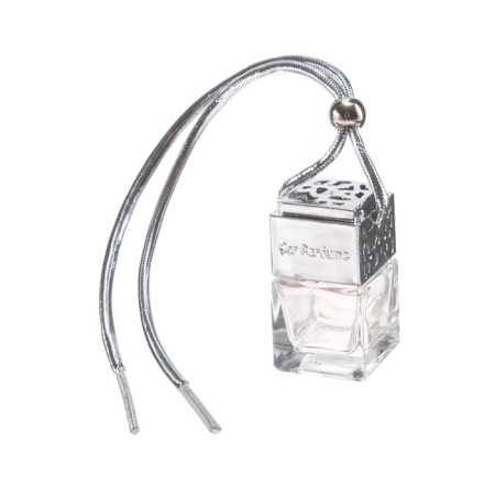 A bottle for a flavor in a car, suspended, Car Parfume 8 ml, chrome