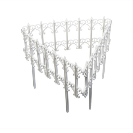 Decorative fence, 25 × 180 cm, 5 sections, plastic, white, "classics"-8