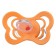 Nipple - orthodontic dummy, silicone, +6 months, with the holder Orange color