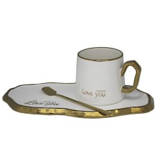 A cup with a saucer and a spoon Lenardi, 280 ml