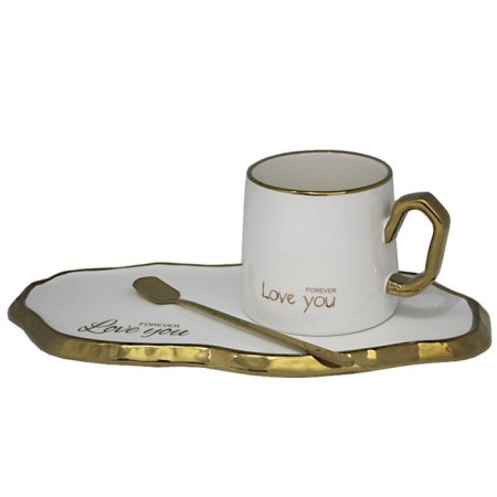 A cup with a saucer and a spoon Lenardi, 280 ml
