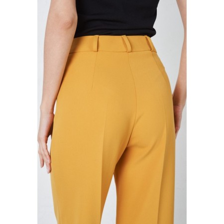 Women's trousers with an ELISEEVA Olesya section, size 44, yellow color-5
