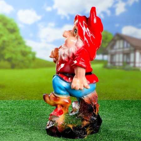 Garden figure "Gnome with a middle shovel" 25 × 29 × 54cm-3