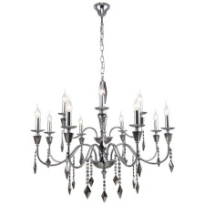Люстра подвесная Grace 12xE14 40Вт, размер 86x86x102-188 см, цвет хром
