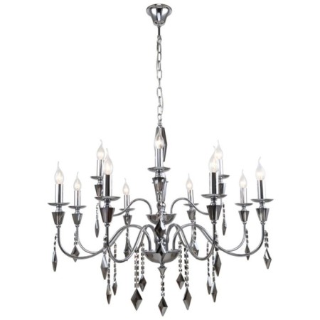 Suspended chandelier Grace 12XE14 40W, size 86x86x102-188 cm, chromium color