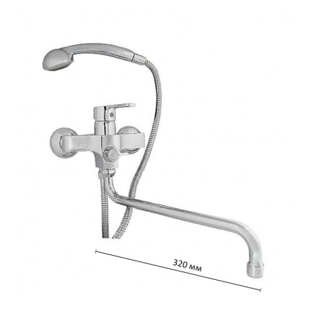 Vidima Vanimauno bath mixer, pouring 320 mm, chrome