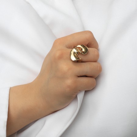 Ring metal "Trend" Mars, twisted, color gold, size 17-3