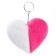 Soft toy "heart" halves, on a key fob, 10 cm, white-pink color