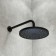 Shower watering can Iddis Optima Home, upper round, black matte