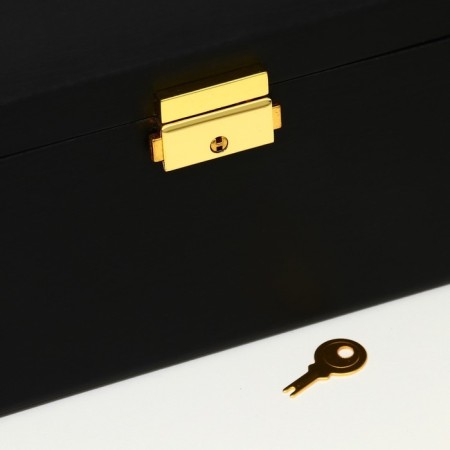 Steam for jewelry "Casket" sliding with a mirror, 17.5 × 14 × 13.5, color black-3