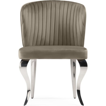 SHALS on a metal frame Edwin Metal/velor, chrome/beige 57x56x86 cm-1