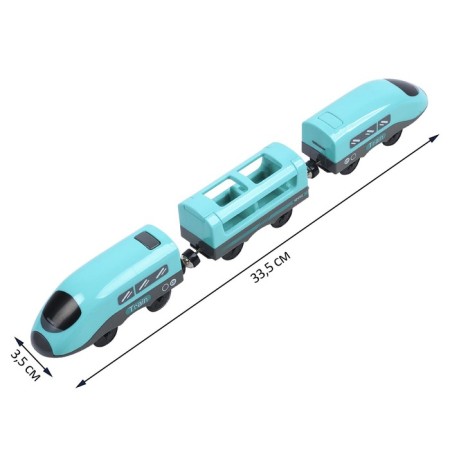 Toy train "My city", 3 items, on batteries, turquoise-7