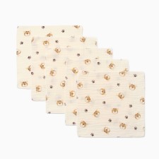 A set of shakes of crumb I Tiger, 20*20 cm-5 pcs, muslin, 100 % cotton