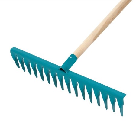 Straight rakes, a decomposed tooth, 16 teeth, metal, wooden stalk, mix-1