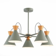 Ceiling EVOLUCE lamp. Sle125112-05. Modica. 5x40 watts, E14, 65x65x45 cm, gray color, golden