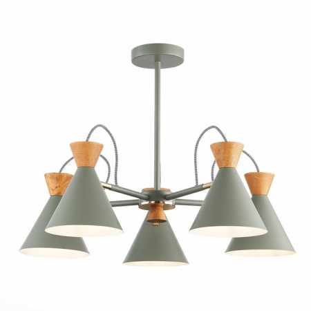 Ceiling EVOLUCE lamp. Sle125112-05. Modica. 5x40 watts, E14, 65x65x45 cm, gray color, golden