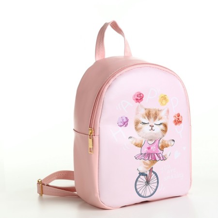 Backpack baby cat on a bike, 18*8*23, lightning departure, pink