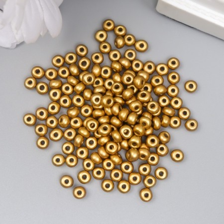 Glass beads 6/0 "metallic. Gold" 10 g-1