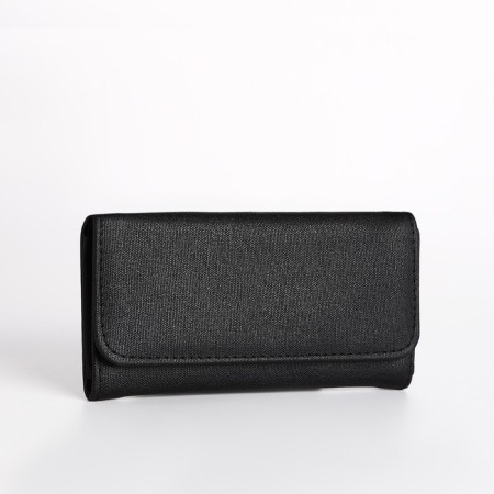 Women's wallet on the button, black color