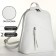 City backpack of artificial leather with lightning, white color