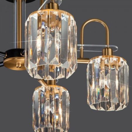 Tenia chandelier, 5x60W E14, bronze color, black-2