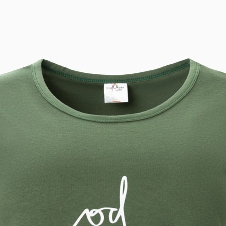 Night shirt female, green color/print, size 52-6