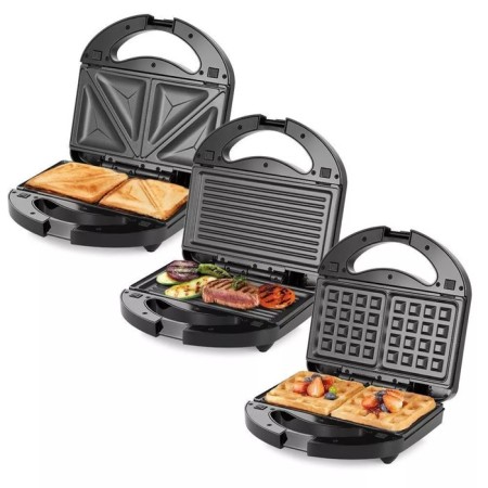 Multipecar KitFort KT-3608, 750 W, Vienna Waffles/Grill/Sandwich, black-gray-1
