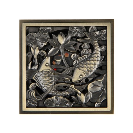 Gag Aflorn AF10810C-10, d = 50mm, vertical, 100x100mm, brass, with a pattern, antique bronze-1