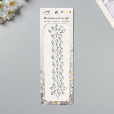 Stick plastic rhinestone "Fountain" silver 25x8.5 cm