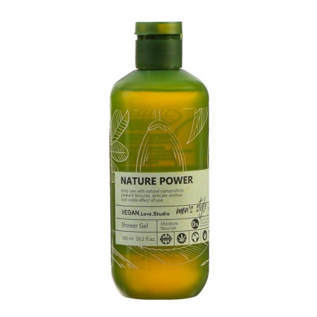 Male shower gel Vegan. Love. Studio with hemp extract and aloe vera, 300 ml